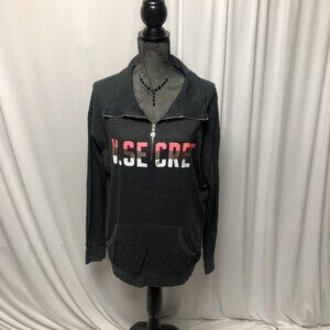 Victorias Secret Sweatshirt Gray Womens Size Medium Partial Zip Pullover